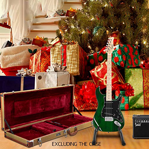 Strum in Style: Glarry 39" Full Size Electric Guitar for Music Lovers with 20W Amp and Accessories Pack, Including Guitar Bag (Green)