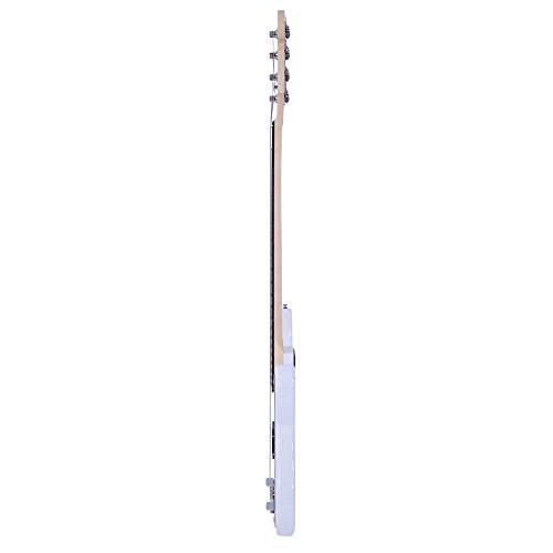 Fashion White Full Size 4-String Electric Bass Guitar Burning Fire Style