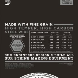 D'Addario 5-String Tapewound Bass Guitar Strings - Image 3