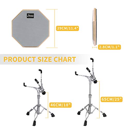 Donner Drum Practice Pad With Snare Drum Stand Adjustable Kit