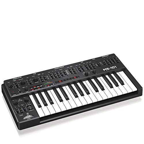 Behringer MS-1BK Monophonic Synthesizer - Authentic 3340 Analog Oscillator, Classic Sound Performance, 32-Step Sequencer, and Arpeggios