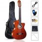 WINZZ Nylon-string Classical Guitar 39 Inches Electric Build-in Pickup Cutaway