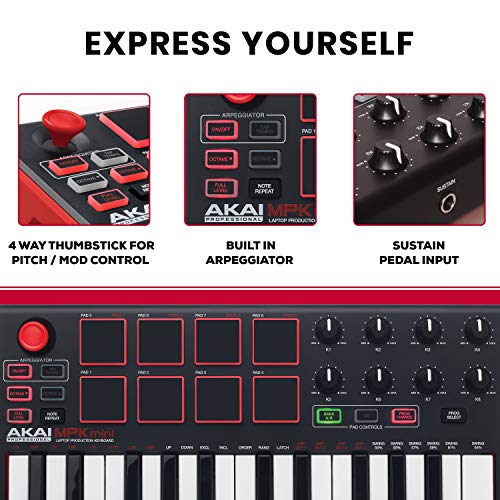 Akai Professional MPK Mini MKII | 25 Key Portable USB MIDI Keyboard