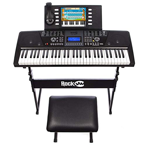 RockJam 61-Key Electronic Keyboard Piano SuperKit with Stand