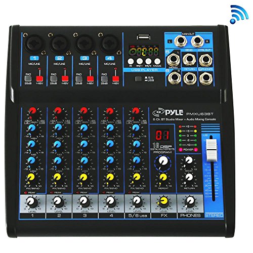 Pyle Professional Audio Mixer Sound Board Console - Desk System Interface