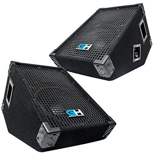 Grindhouse GH10M-Pair 10 Inch Passive Wedge Floor Monitors for PA/DJ Stage and Live Sound