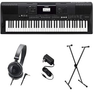 Yamaha Premium Keyboard Pack with Power Supply, Stand, and Headphones