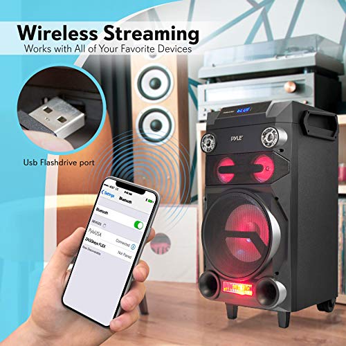 Pyle Outdoor Portable Wireless Bluetooth Karaoke PA Loud speaker