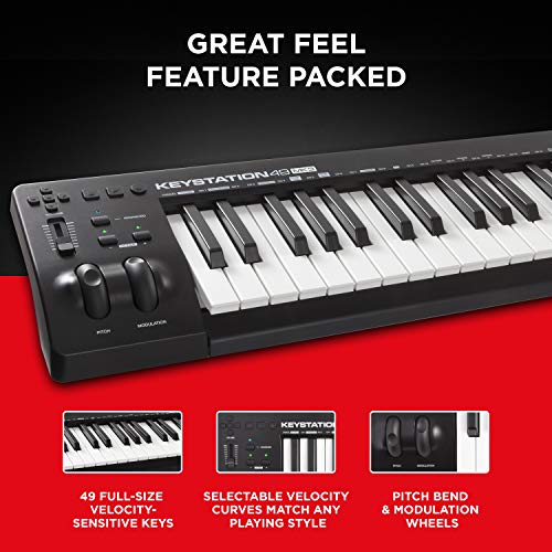 M Audio Keystation | Compact Semi Weighted 49 Key MIDI Keyboard Controller