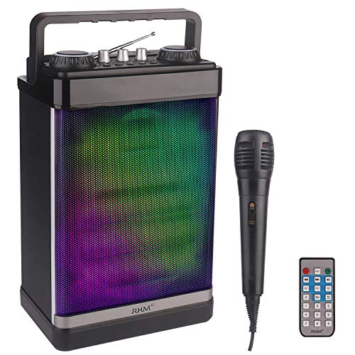 RHM Portable Karaoke Speaker with Microphone,PA System Bluetooth Speaker