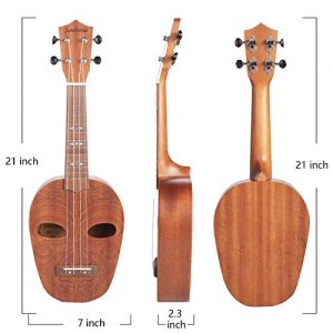SanDona Soprano Ukulele 21 Inch Kit ET-1 | Hawaiian Carved 2 Sound Holes - Image 3