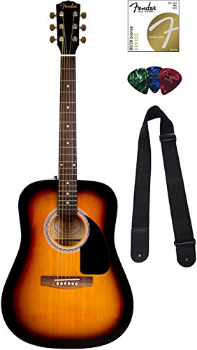 Fender Dreadnought Acoustic Guitar - Sunburst Bundle