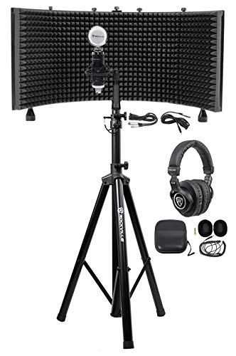 Rockville Recording Studio Microphone+Isolation Shield+Headphones