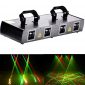 U`King Dj Disco Lights Party Lights 4 Beam Effect Sound Activated Strobe Light