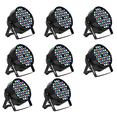 Eyourlife LED Stage Lights 8pcs 54X3W LED DJ PAR Light RGBW 162Watt