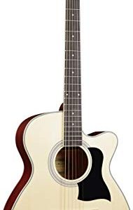 Vault 40-Inch Cutaway Acoustic Guitar - Natural Bundle with Gig Bag - Image 3