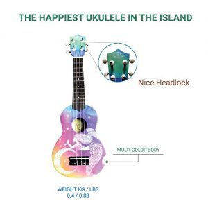 Island Bell Soprano Waikiki Bloom Ukulele with Cushioned Bag - Image 3