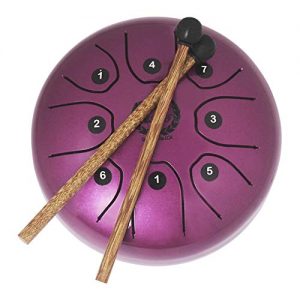 5.5 Inch Mini Steel Tongue Drum with Musical Mallet and Travel Bag - Image 3