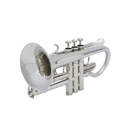 Professional Bb Flat Cornet Brass Instrument with Carrying Case Gloves Cleaning Cloth Brushes