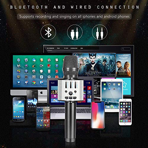 BONAOK 【2019 Upgraded 】Bluetooth Wireless Karaoke Microphone
