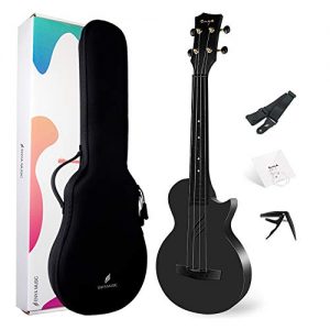 Concert Ukulele Electric Enya Nova U/BK EQ 23"Cutaway Carbon Fiber