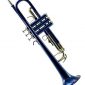 Sky Band Approved Ocean Blue Lacquer Brass Bb Trumpet with Case, Cloth, Gloves and Valve Oil, Guarantee Top Quality Sound, Blue