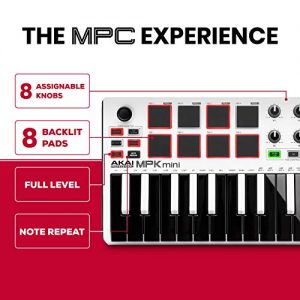 Limited Edition Akai MPK Mini MKII White – Compact MIDI Controller for Music Creators - Image 4