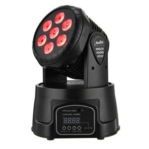 Moukey Moving Head Light, 70W LED RGBW (4 in 1) Color Strobe Lighting Effect
