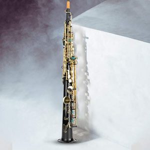 Soprano Saxophone, Black Golden Button Brass Tube B Flat Soprano - Image 2