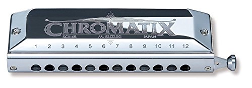Suzuki SCX-48 Chromatic Harmonica in Key of G with smooth slide mechanism and deluxe protective case. 