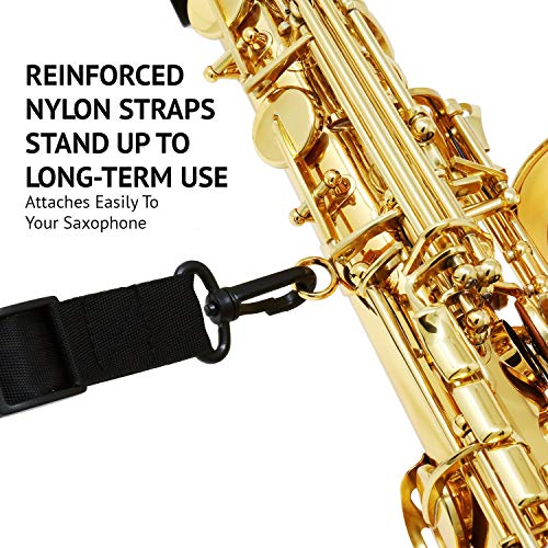 LyxJam Alto Saxophone - E Flat Brass Sax Beginners Kit, Mouthpiece, Neck Strap