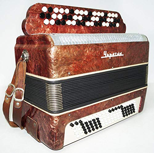 Authentic Bayan Ukraine: 3-Row Chromatic Button Accordion with 100 Bass