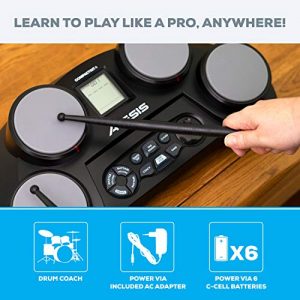 Portable Alesis CompactKit 4 Electronic Drum Kit – 4 Pads, 70 Sounds, Coaching Features & Fun Game Functions for Aspiring Drummers - Image 4