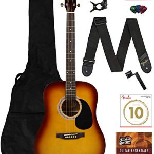 Fender Squier Dreadnought Acoustic Guitar - Sunburst Learn-to-Play Bundle