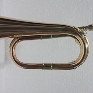 Queen Brass Bugle Brass With Bugle Instrument W/Case Gold - Image 3