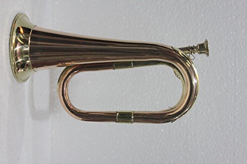 Queen Brass Bugle Brass With Bugle Instrument W/Case Gold