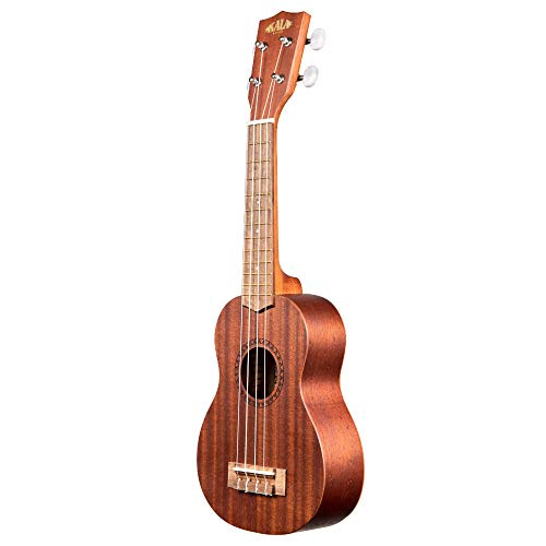 Kala KA-15S Mahogany Soprano Ukulele Bundle with Tote Bag, Tuner & Polishing Cloth – Ideal for Beginners