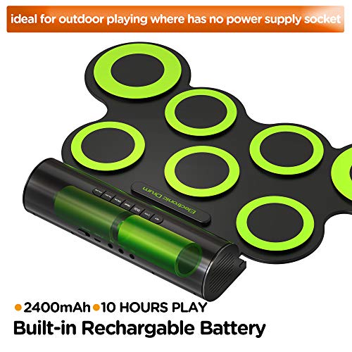 Portable Professional Electronic Drum Set - ORASANT Roll-Up Drum Kit with Built-in Speakers & Rechargeable Battery