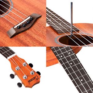 Baritone Electric Ukulele Caramel All Solid Mahogany 30 inch Professional Wooden - Image 3