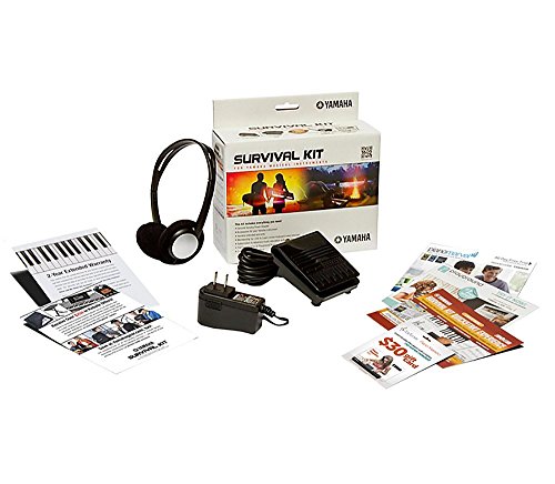 Yamaha 61-Key Portable Keyboard with Knox Double X Stand and Survivalkit