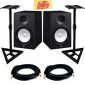 Yamaha HS7 Powered Studio Monitor Pair Bundle with Two Monitors