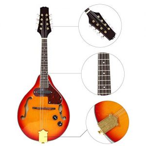 Nannday 8 String Mandolin, A Style Mandolin Musical Instrument Sunburst - Image 4