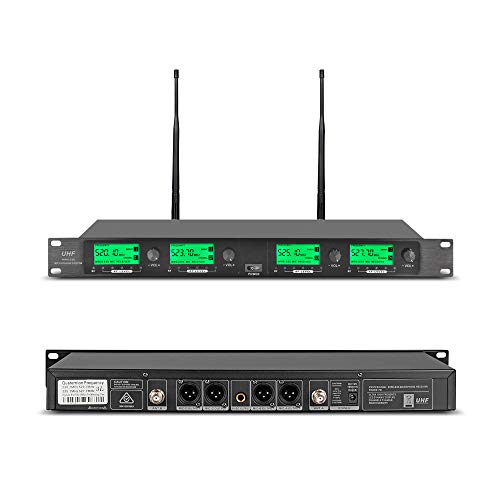 Wireless Microphone System UHF 4 Channel Microphone