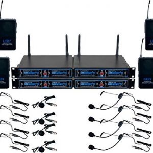 VocoPro EIGHT CHANNEL UHF Headset & Label Wireless Microphone Package
