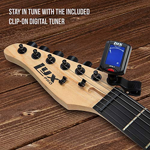 LyxPro Left Hand 39 Inch Electric Guitar and Starter Kit Bundle for Lefty Full Size