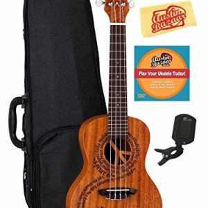 Luna Malu Maluhia (Peace) Mahogany Concert Ukulele Bundle