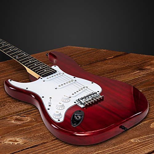 LyxPro Left Hand 39 Inch Electric Guitar and Starter Kit Bundle for Lefty Full Size