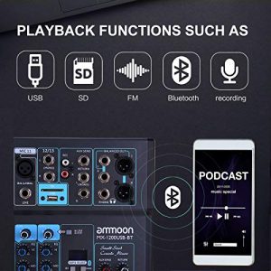 ammoon 12-Channel Mixing Console Mixer Built-in 16 DSP Effects - Image 4