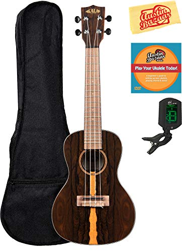 Kala Ziricote Concert Ukulele Bundle with Gig Bag, Tuner