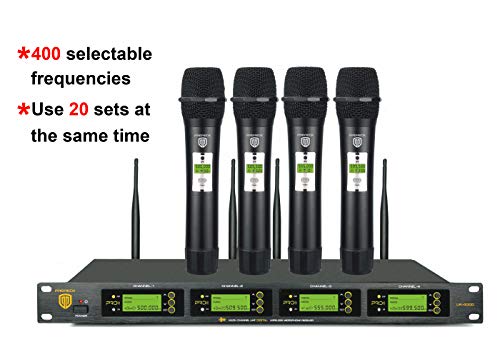 PRORECK UHF 4 Channel Wireless Microphone System